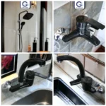 (PR Black Model) Offer 3 Mixers + Shower Ruler 2×1 (2 Wall Mounted)