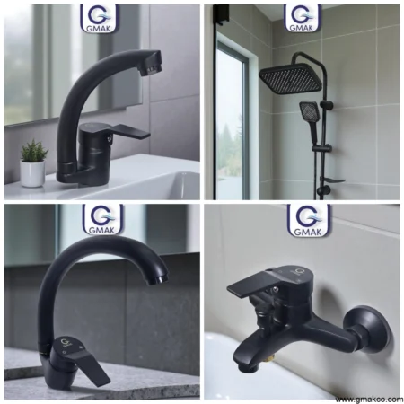 4-piece PR model (2 trees) + 2×1 shower ruler - Black