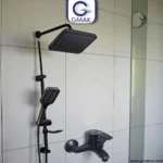 Gemac Aura Black Shower Mixer + Shower Set - High Quality Brass