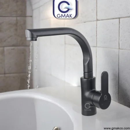 RS Gemac Black Basin Mixer Model Royal